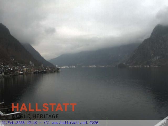 Archiv Foto Webcam Blick auf Hallstatt und den Hallstättersee