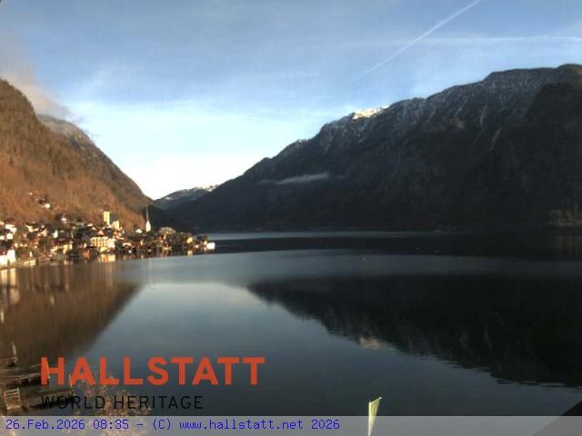 Archiv Foto Webcam Blick auf Hallstatt und den Hallstättersee