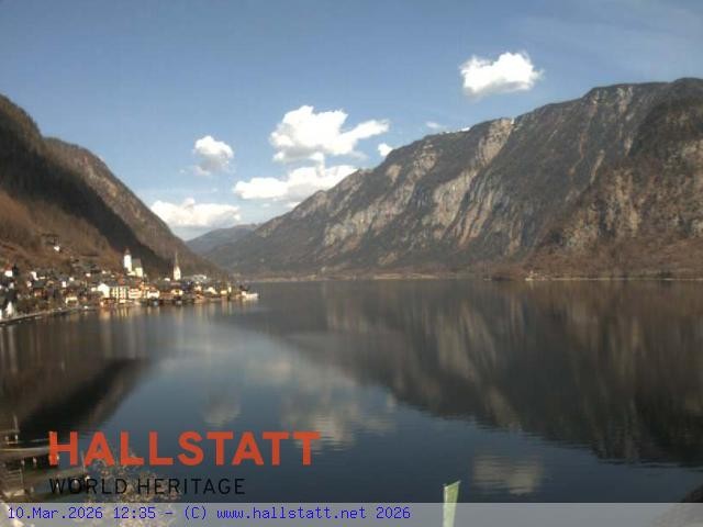 Archiv Foto Webcam Blick auf Hallstatt und den Hallstättersee