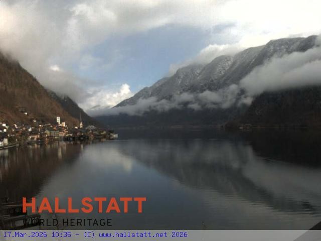 Archiv Foto Webcam Blick auf Hallstatt und den Hallstättersee