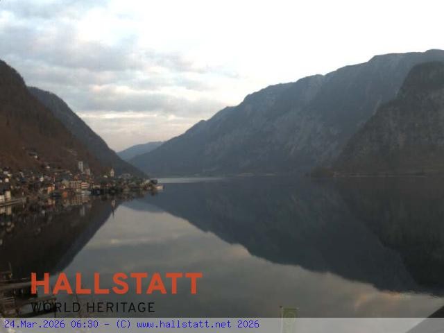 Archiv Foto Webcam Blick auf Hallstatt und den Hallstättersee