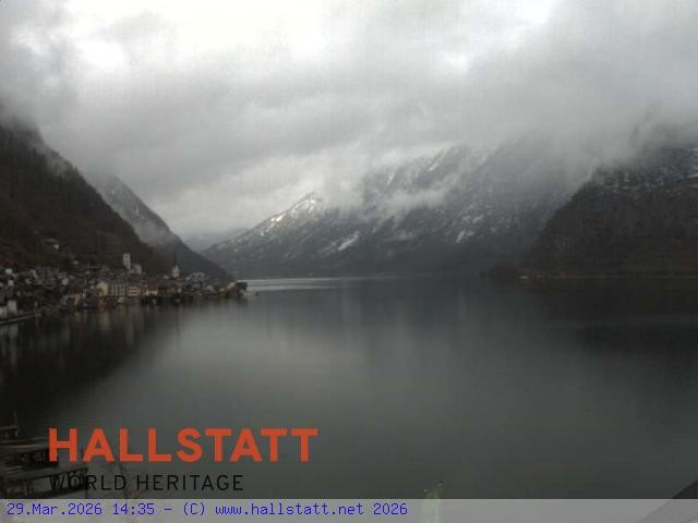 Archiv Foto Webcam Blick auf Hallstatt und den Hallstättersee
