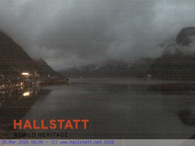 Archived image Webcam Hallstatt: Village and Lake