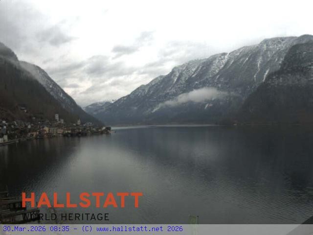 Archived image Webcam Hallstatt: Village and Lake
