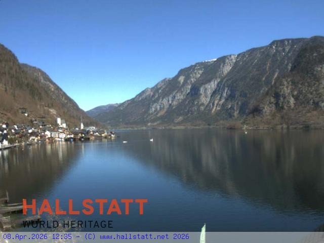Archiv Foto Webcam Blick auf Hallstatt und den Hallstättersee