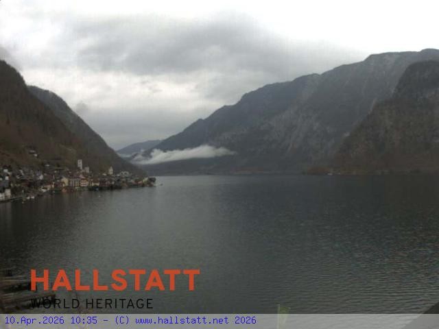Archived image Webcam Hallstatt: Village and Lake