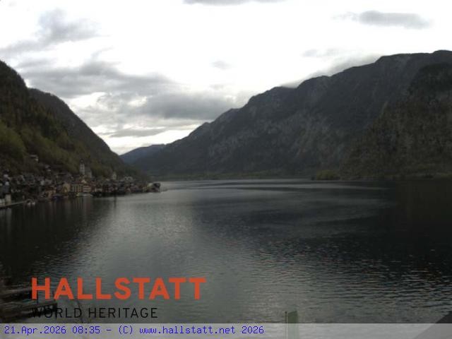 Archived image Webcam Hallstatt: Village and Lake