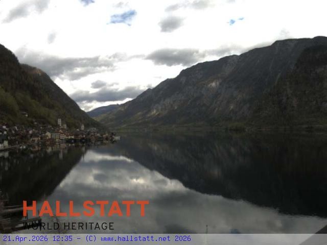 Archived image Webcam Hallstatt: Village and Lake