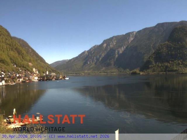 Archiv Foto Webcam Blick auf Hallstatt und den Hallstättersee