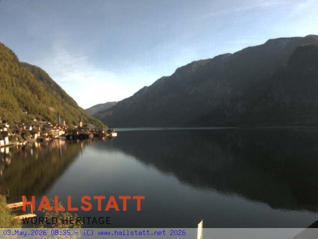 Archiv Foto Webcam Blick auf Hallstatt und den Hallstättersee
