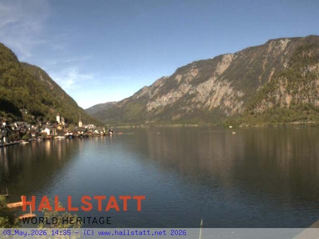 Archiv Foto Webcam Blick auf Hallstatt und den Hallstättersee