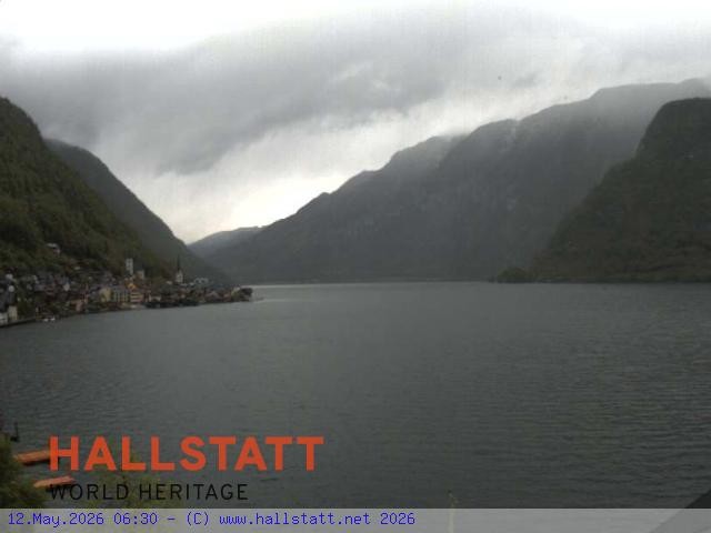 Archiv Foto Webcam Blick auf Hallstatt und den Hallstättersee