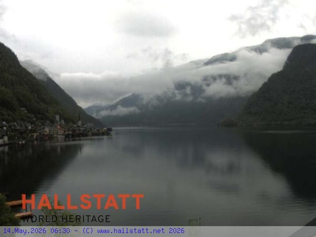 Archiv Foto Webcam Blick auf Hallstatt und den Hallstättersee