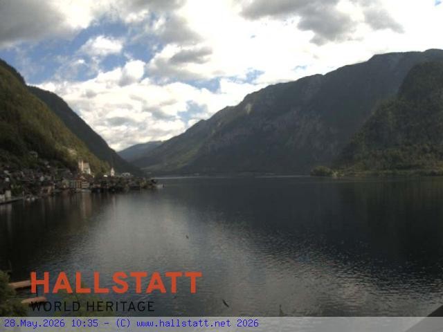 Archiv Foto Webcam Blick auf Hallstatt und den Hallstättersee