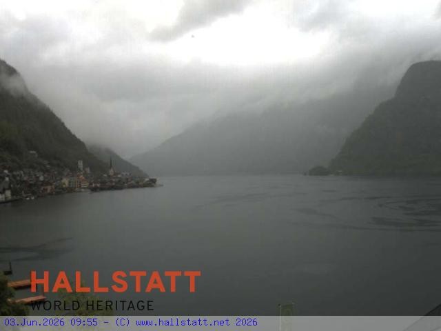 Archiv Foto Webcam Blick auf Hallstatt und den Hallstättersee