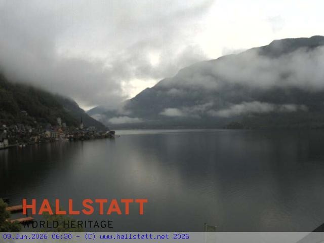 Archiv Foto Webcam Blick auf Hallstatt und den Hallstättersee