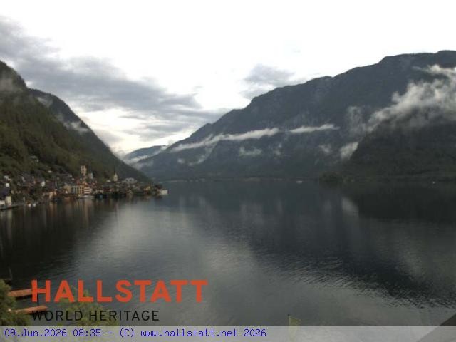 Archiv Foto Webcam Blick auf Hallstatt und den Hallstättersee