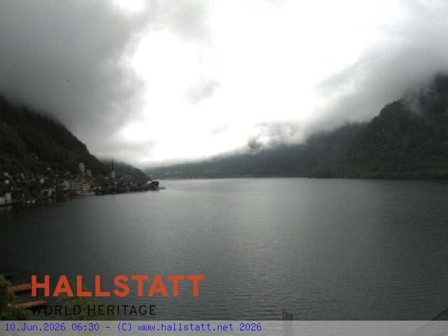 Archiv Foto Webcam Blick auf Hallstatt und den Hallstättersee