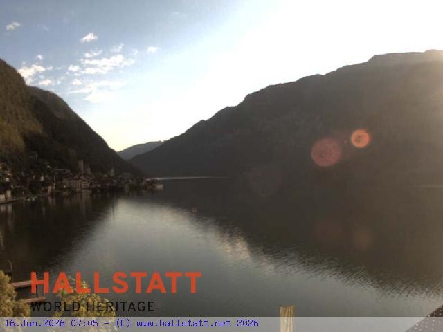 Archiv Foto Webcam Blick auf Hallstatt und den Hallstättersee