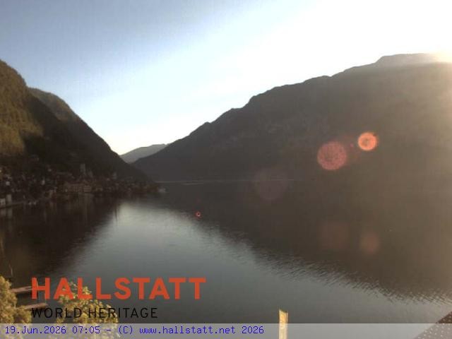 Archiv Foto Webcam Blick auf Hallstatt und den Hallstättersee