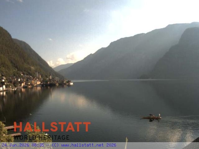 Archiv Foto Webcam Blick auf Hallstatt und den Hallstättersee