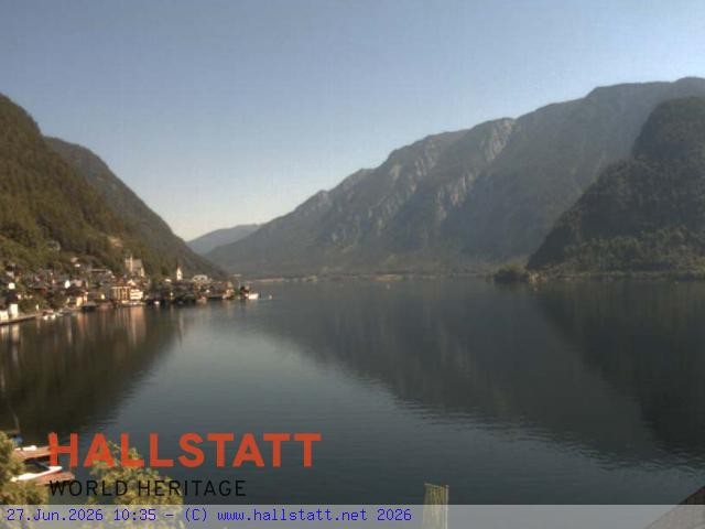 Archiv Foto Webcam Blick auf Hallstatt und den Hallstättersee