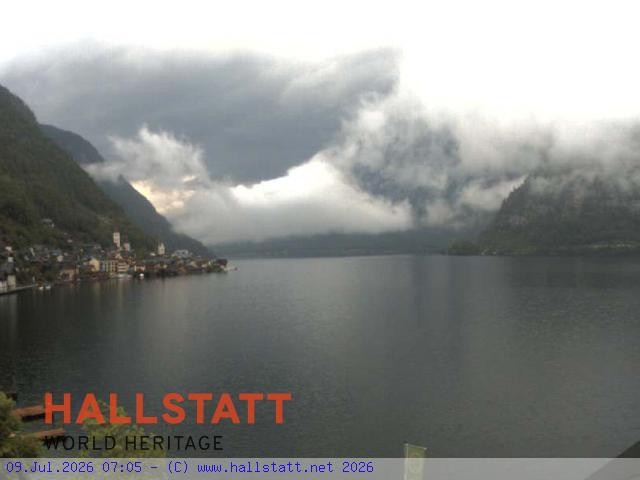 Archiv Foto Webcam Blick auf Hallstatt und den Hallstättersee