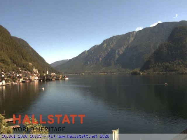 Archived image Webcam Hallstatt: Village and Lake