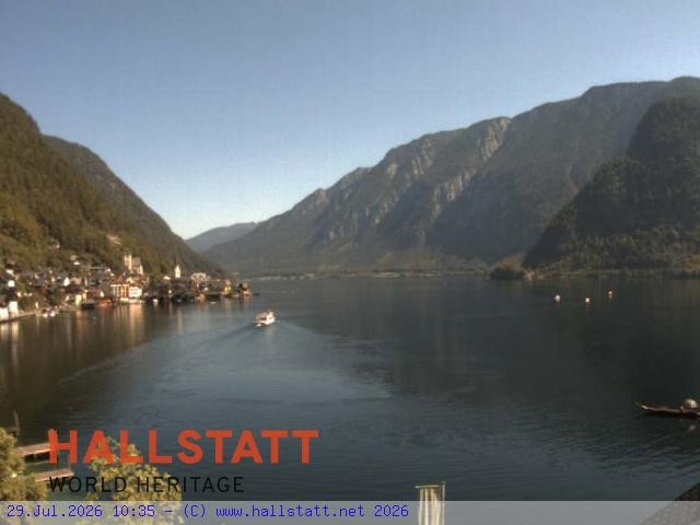Archiv Foto Webcam Blick auf Hallstatt und den Hallstättersee