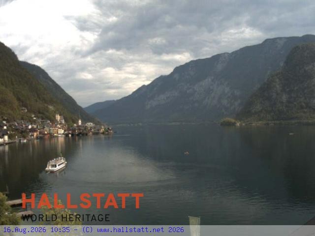 Archiv Foto Webcam Blick auf Hallstatt und den Hallstättersee