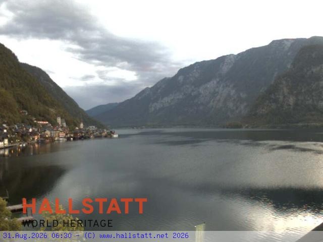 Archived image Webcam Hallstatt: Village and Lake