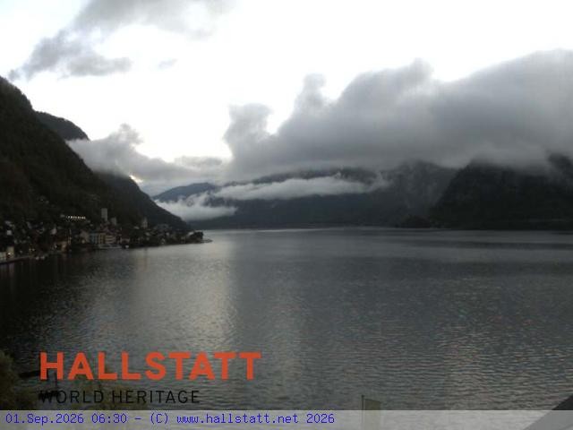 Archiv Foto Webcam Blick auf Hallstatt und den Hallstättersee