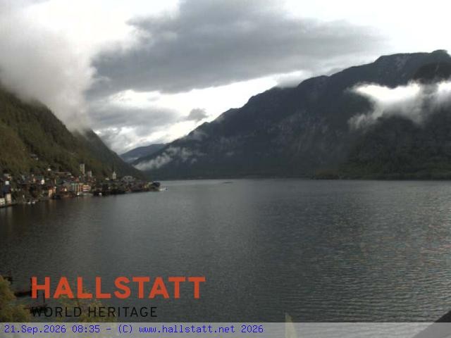 Archiv Foto Webcam Blick auf Hallstatt und den Hallstättersee