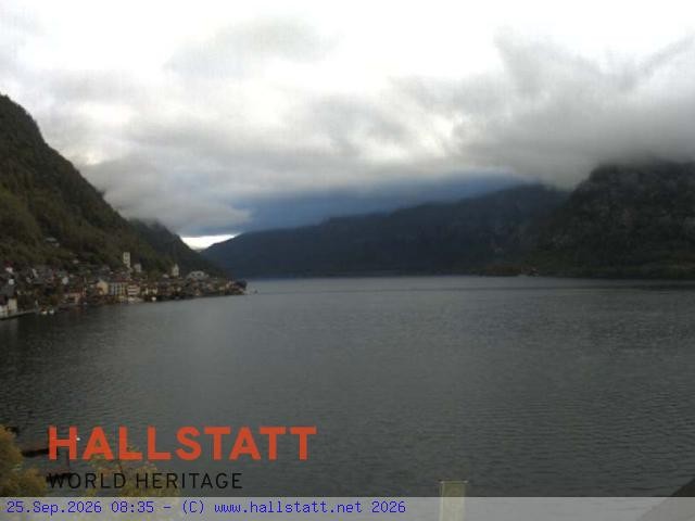 Archiv Foto Webcam Blick auf Hallstatt und den Hallstättersee