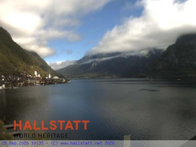 Archiv Foto Webcam Blick auf Hallstatt und den Hallstättersee