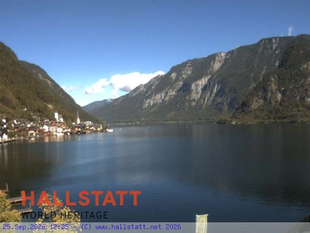 Archiv Foto Webcam Blick auf Hallstatt und den Hallstättersee