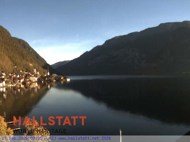 Archiv Foto Webcam Blick auf Hallstatt und den Hallstättersee