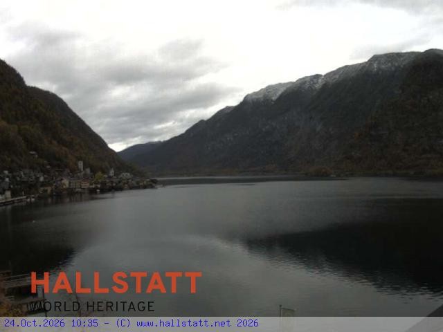 Archived image Webcam Hallstatt: Village and Lake