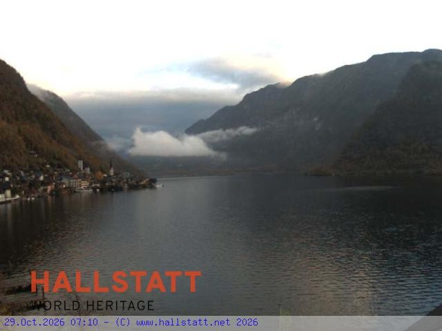 Archiv Foto Webcam Blick auf Hallstatt und den Hallstättersee