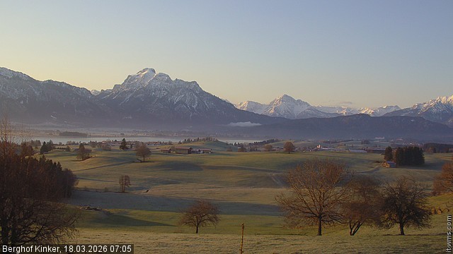 Archiv Foto Webcam Forggensee - Blick vom Berghof Kinker
