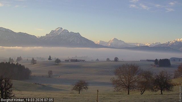 Archiv Foto Webcam Forggensee - Blick vom Berghof Kinker