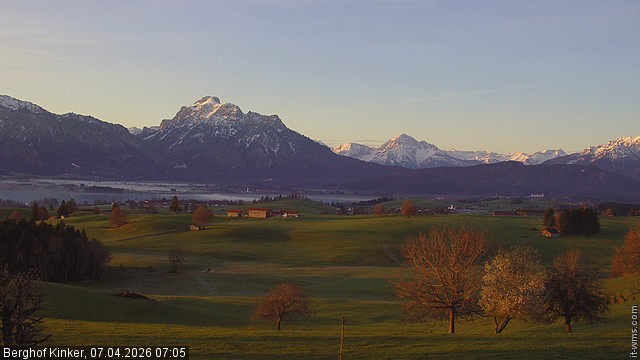 Archiv Foto Webcam Forggensee - Blick vom Berghof Kinker