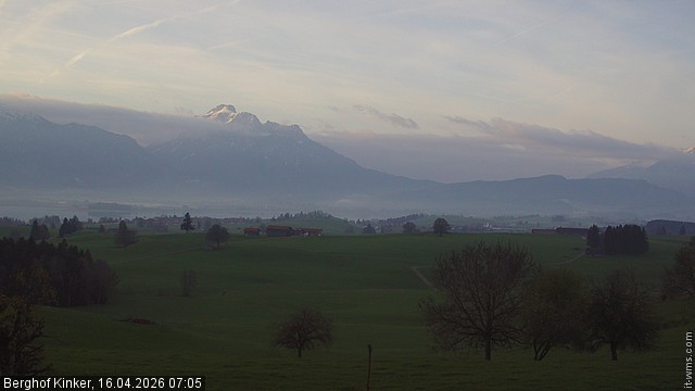 Archiv Foto Webcam Forggensee - Blick vom Berghof Kinker