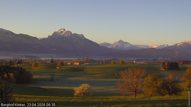 Archiv Foto Webcam Forggensee - Blick vom Berghof Kinker