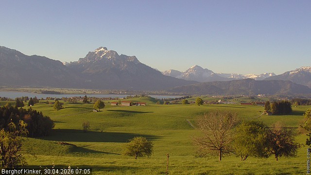 Archiv Foto Webcam Forggensee - Blick vom Berghof Kinker