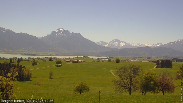 Archiv Foto Webcam Forggensee - Blick vom Berghof Kinker
