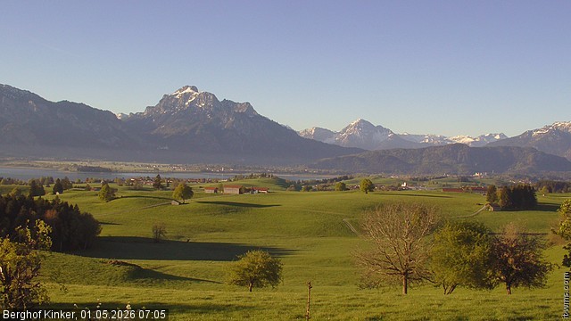 Archiv Foto Webcam Forggensee - Blick vom Berghof Kinker