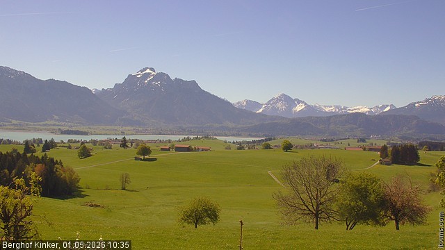 Archiv Foto Webcam Forggensee - Blick vom Berghof Kinker