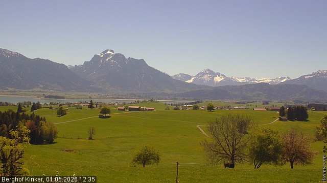 Archiv Foto Webcam Forggensee - Blick vom Berghof Kinker