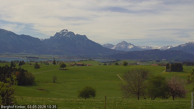 Archiv Foto Webcam Forggensee - Blick vom Berghof Kinker
